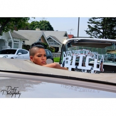 Cassie on set of her Paradise video
