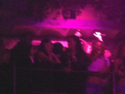 Cassie and Kim Kardashian West at Club Amnesia in Ibiza
